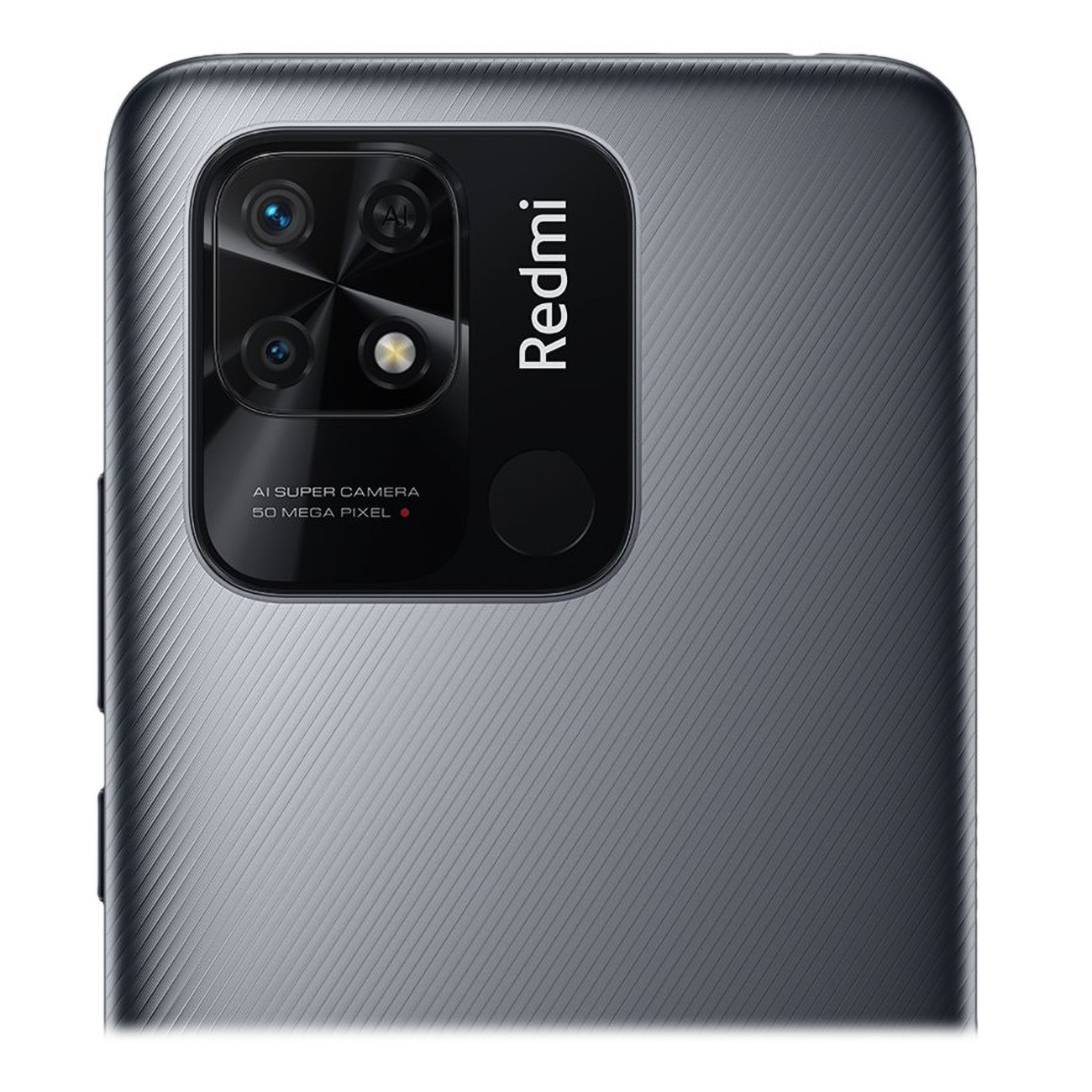 Rückseite eines Redmi-Telefons. Kameramodul mit AI Super Camera und Redmi-Branding.