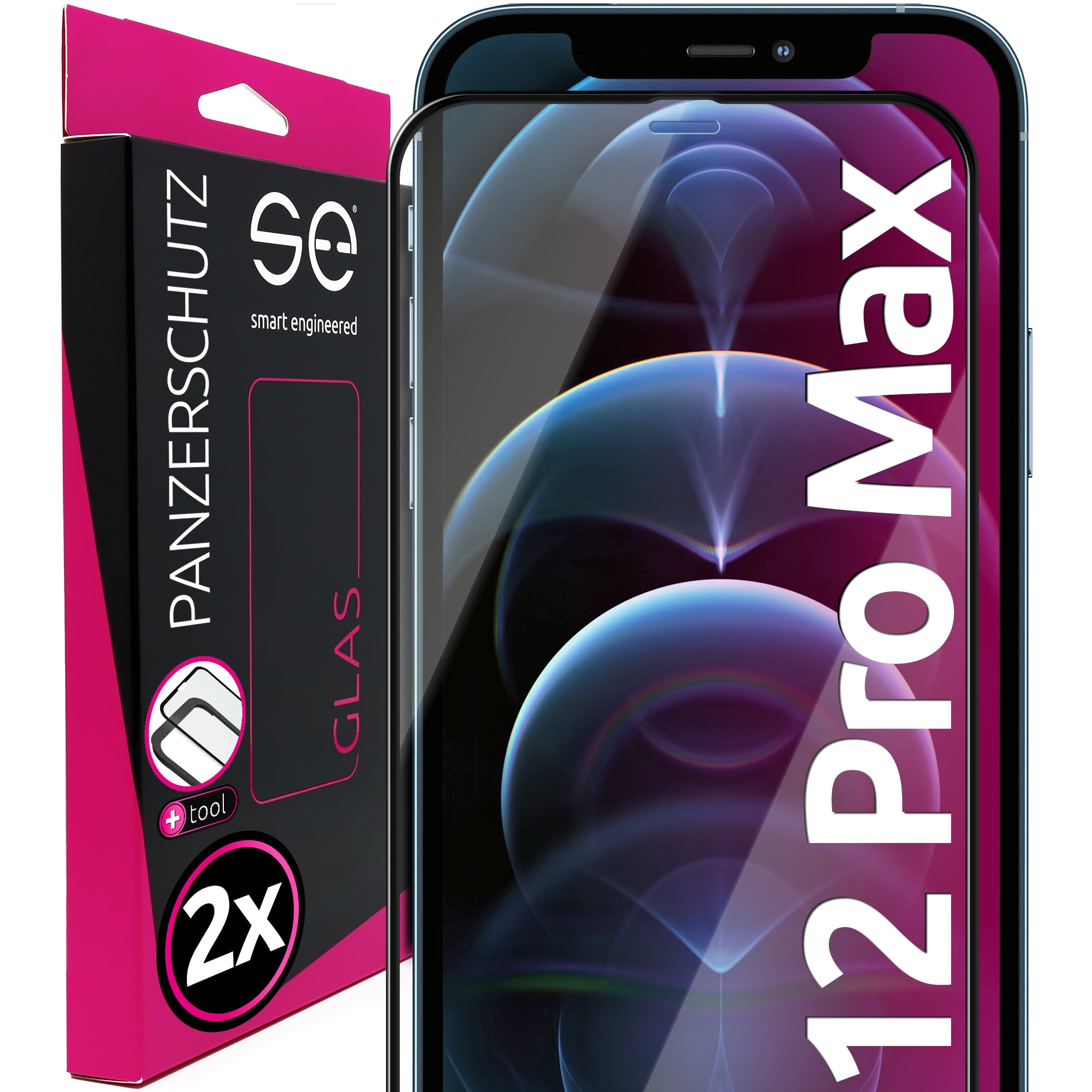 se® Max) 2x iPhone SMART Apple Pro Schutzglas(für 12 ENGINEERED