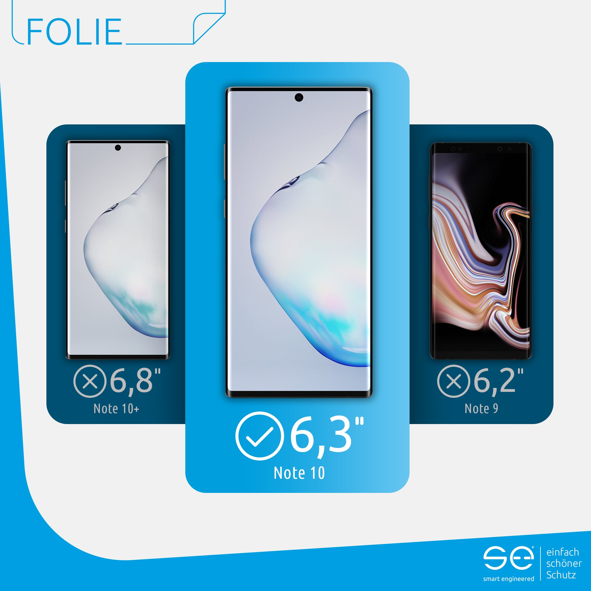 10) Note Galaxy SMART 2x ENGINEERED Schutzfolie(für se® Samsung