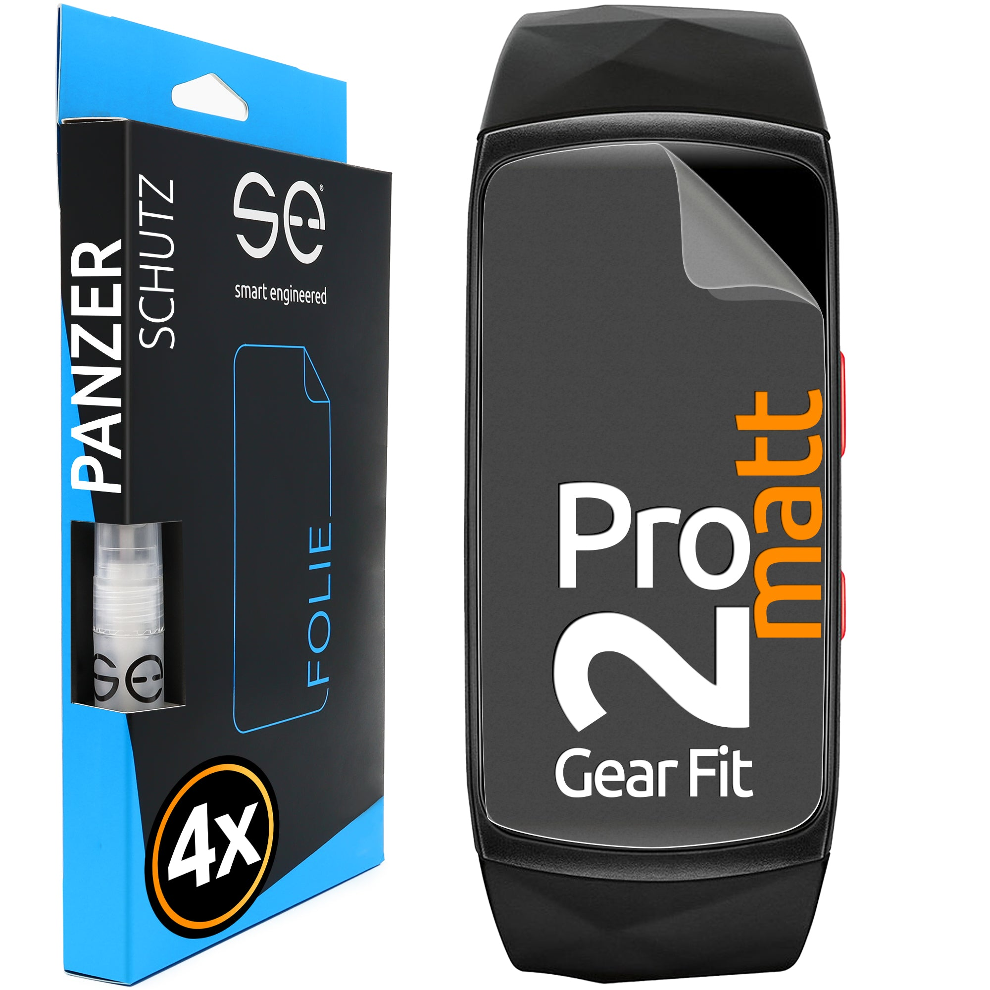 SMART ENGINEERED (entspiegelt) Schutzfolie(für Samsung 4x Fit Pro) se® Gear 2