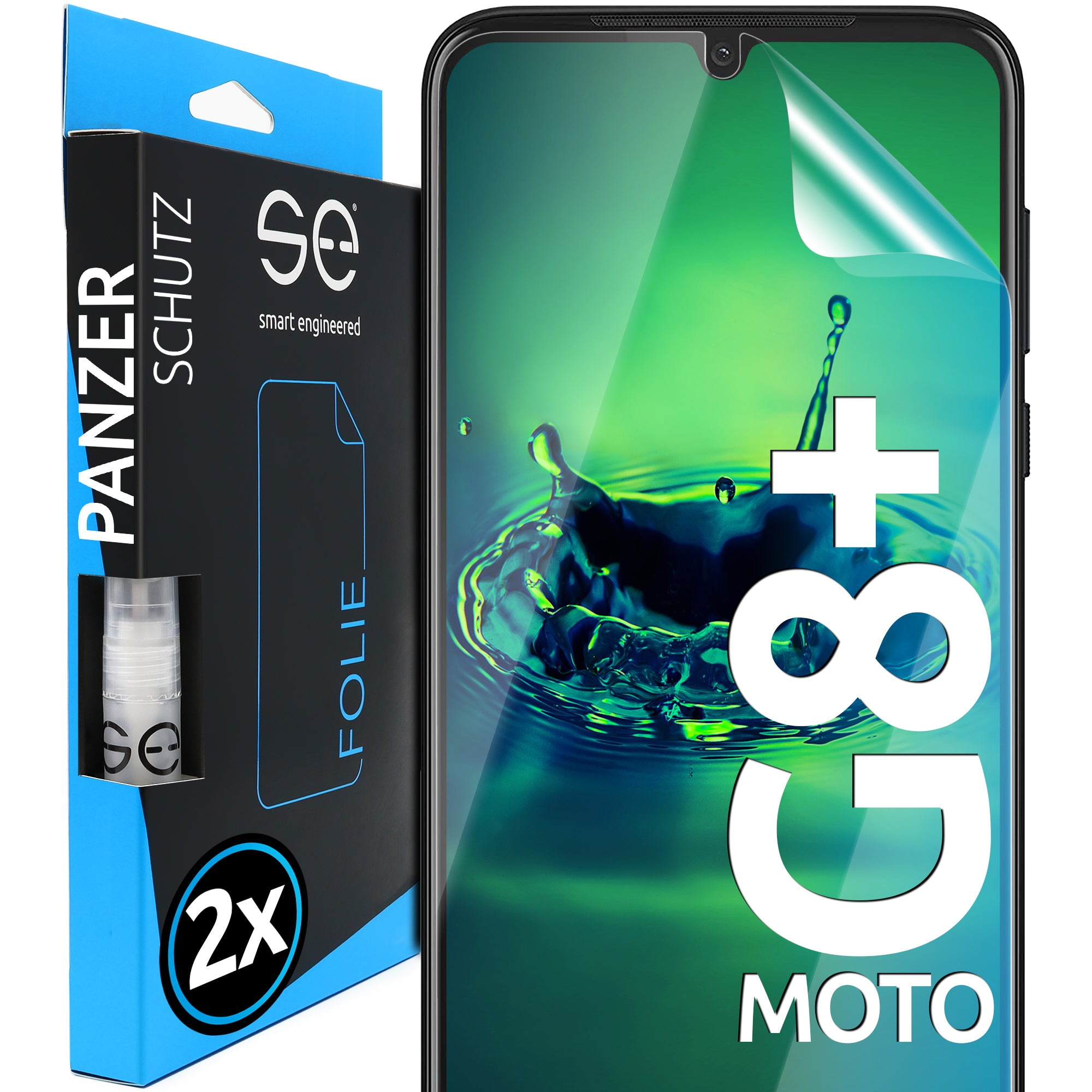 SMART ENGINEERED 2x se® G8 Motorola Schutzfolie(für Moto Plus)