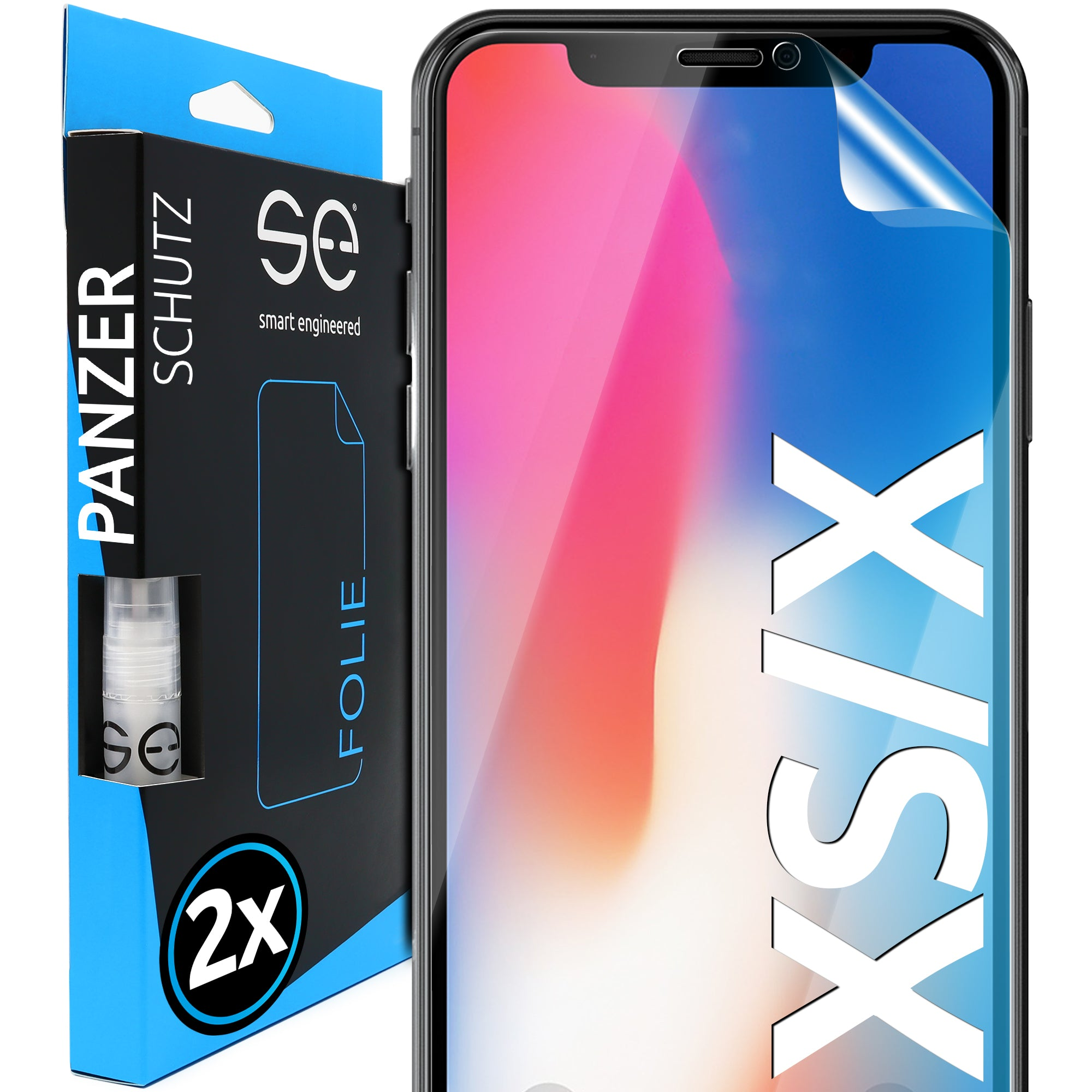 SMART ENGINEERED 2x se® Iphone Apple Schutzfolie(für X/XS)