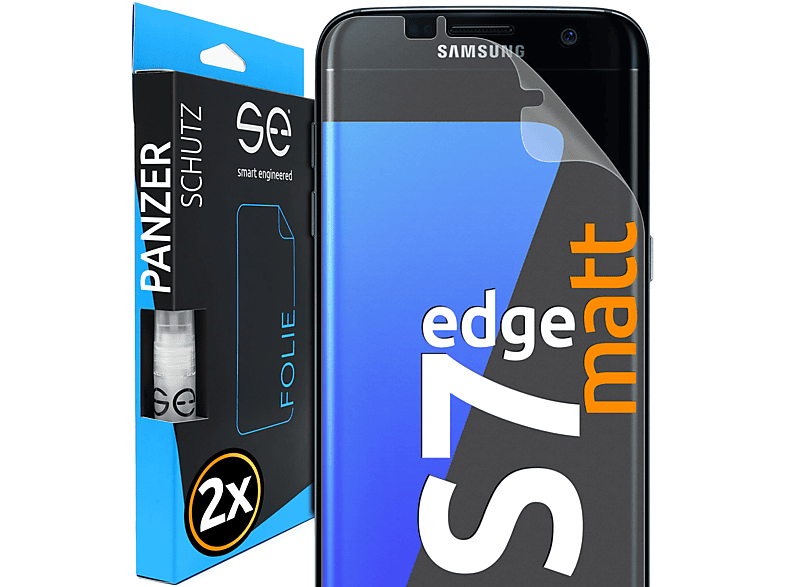 SMART ENGINEERED 2x se® (entspiegelt) Schutzfolie(für Samsung Galaxy S7 Edge)