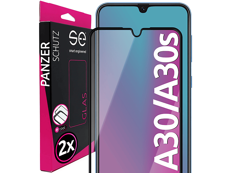 SMART ENGINEERED 2x se® Schutzglas(für Samsung Galaxy A30)