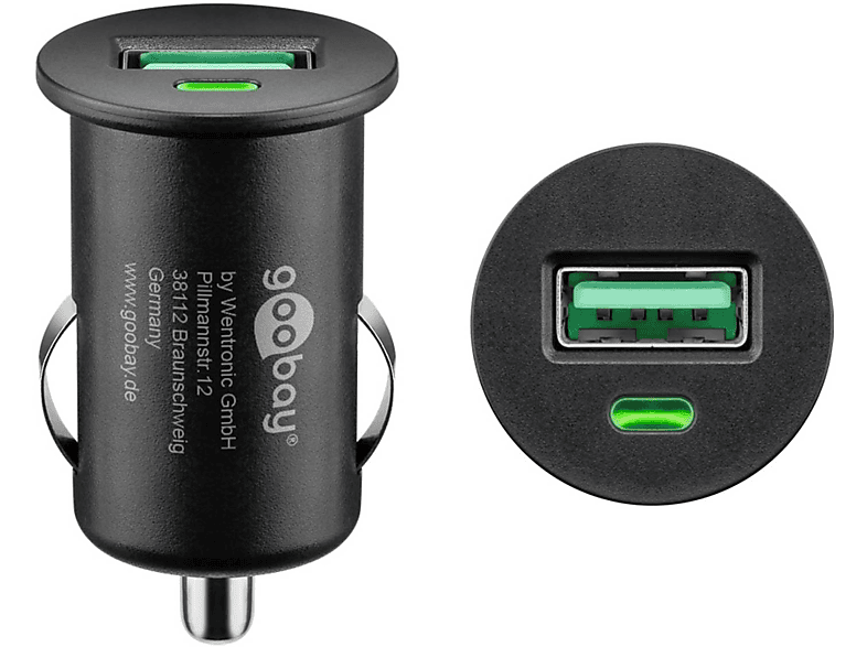 GOOBAY USB Charge universell, Auto Ladegerät Quick KFZ Schwarz