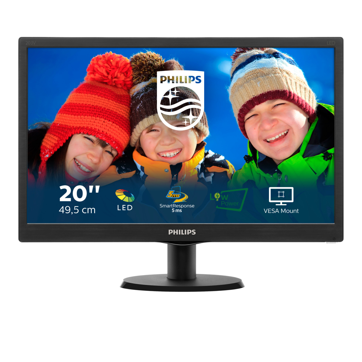 Monitor Philips 203v5lsb2610 19 pulgadas 1600 x 900 19.5 de resolución pixels tecnología wled contraste 6001 5 ms vga color 195 203v5lsb26 20 203v5lsb