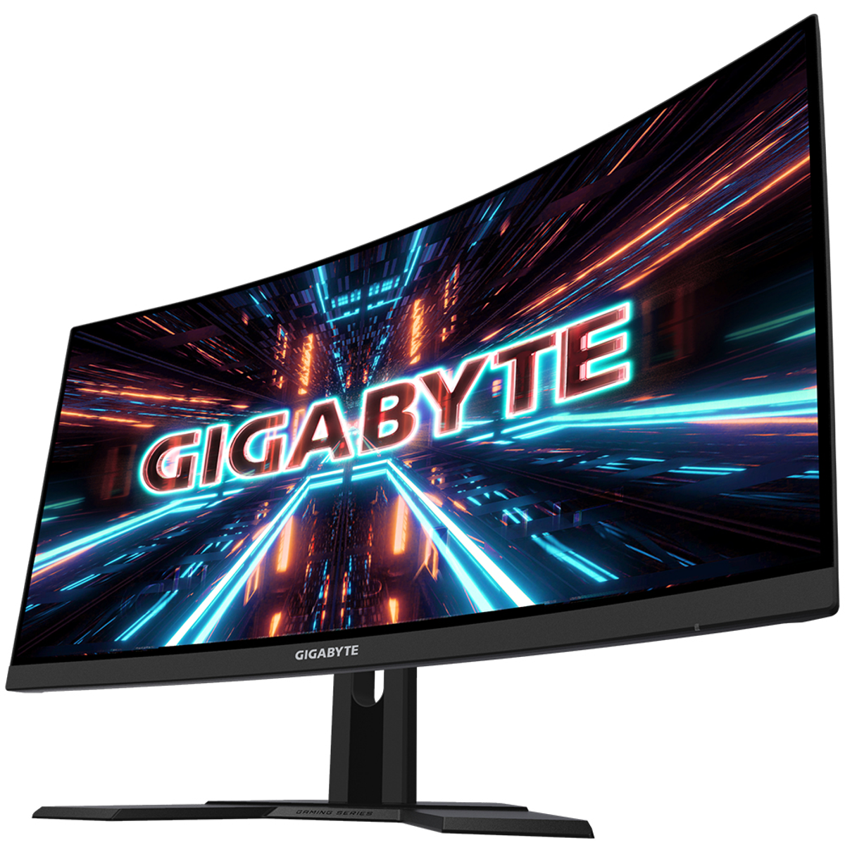Un monitor dall'alto, che mostra il retro con un supporto collegato.