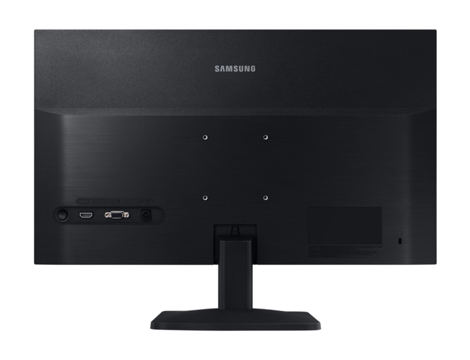 Retro di un monitor per computer nero. Logo SAMSUNG in alto.