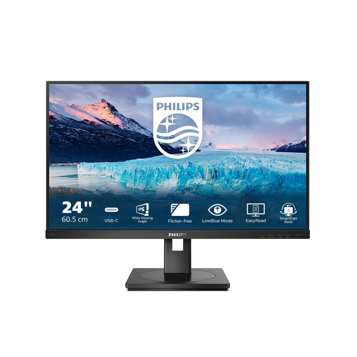 PHILIPS 243S1/00 Pivot 23,8 inç Full-HD 4 ms 75 Hz Monitör Siyah