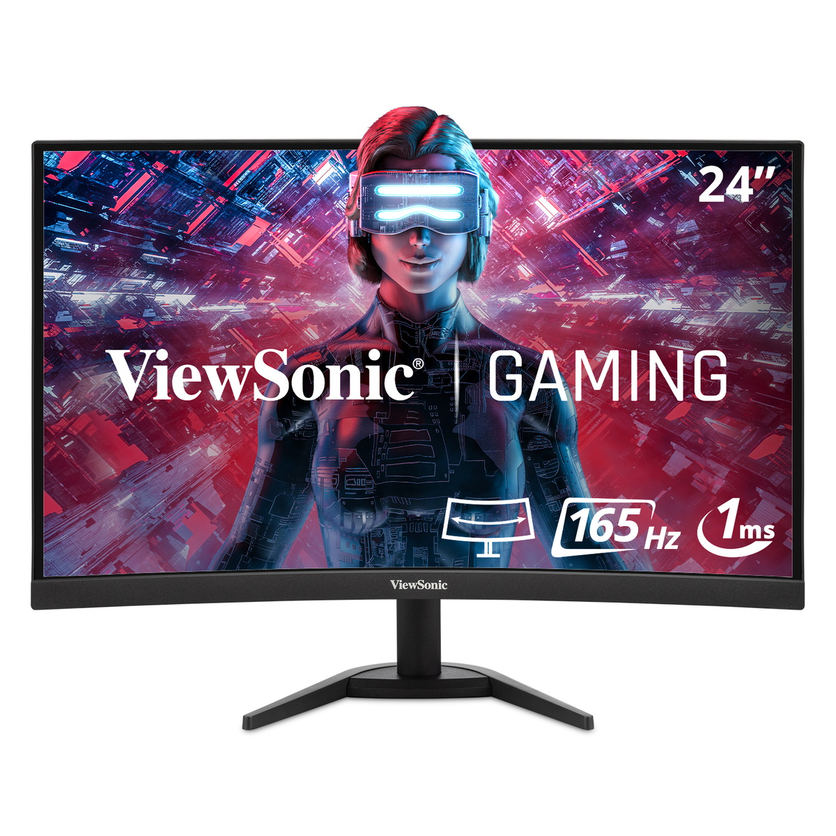 Monitor - VX2468-PC-MHD VIEWSONIC, 24 ", Full-HD, 1 ms, Displayport|HDMI, Negro