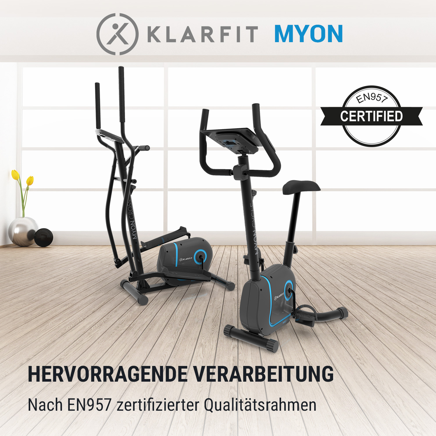 Schwarz Myon KLARFIT Heimtrainer, Cycle