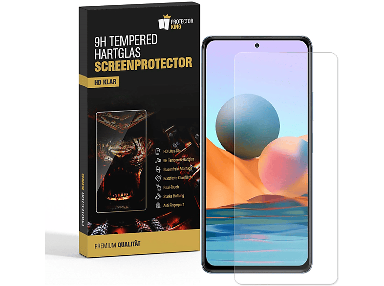 PROTECTORKING 4x 9H Hartglas Schutzglas HD KLAR Displayschutzfolie(für Xiaomi Xiaomi Redmi Note 10 Pro)