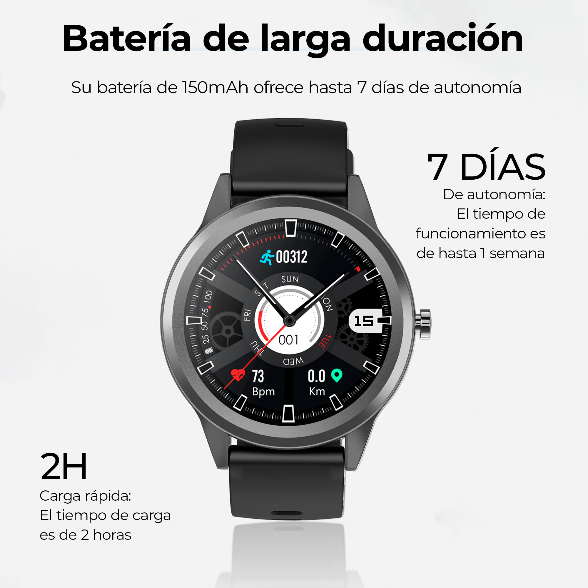 KSIX Smartwatch silicone, KSIX Silver/Black Globe Smartwatch Grau