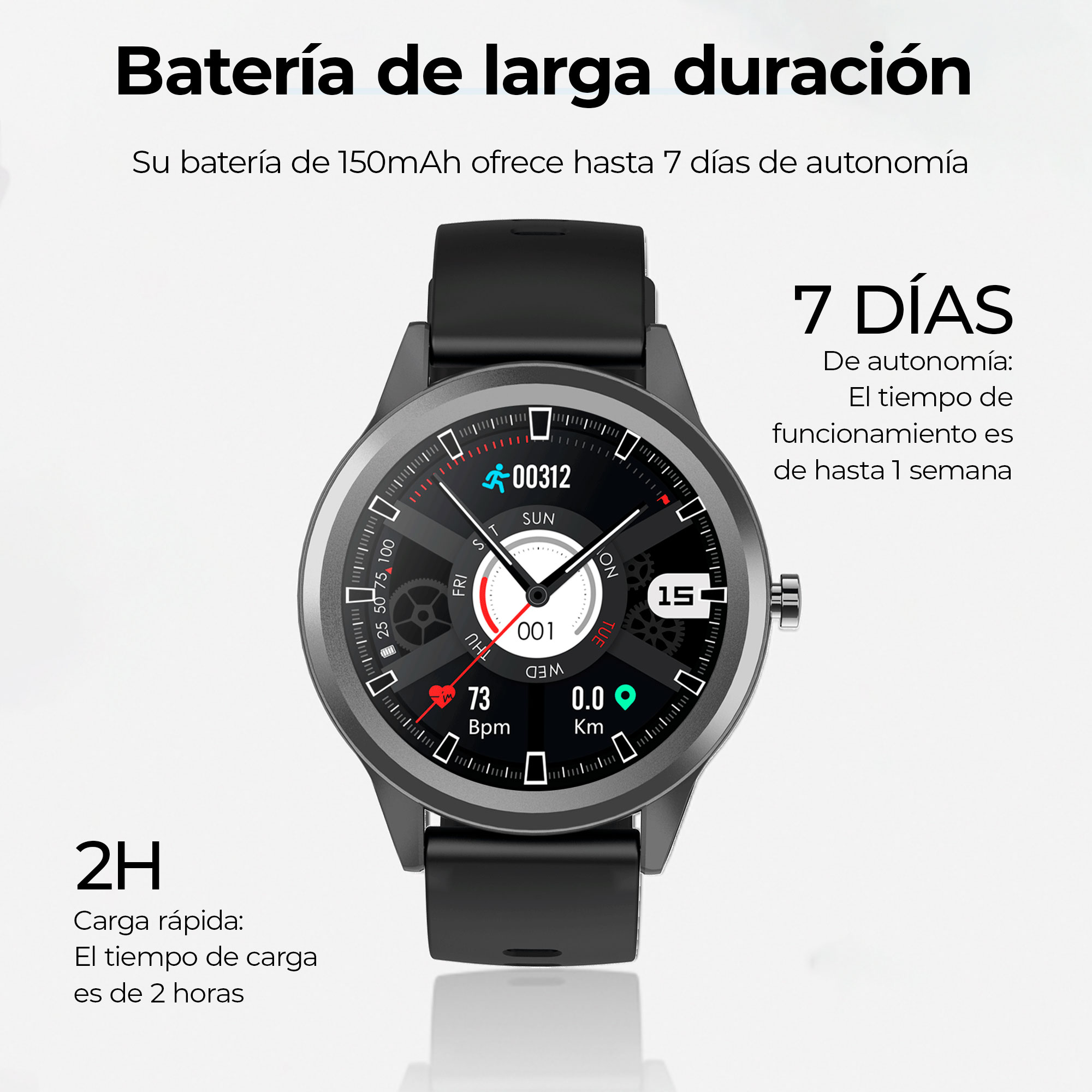 Silver/Black Grau Smartwatch Smartwatch silicone, KSIX KSIX Globe