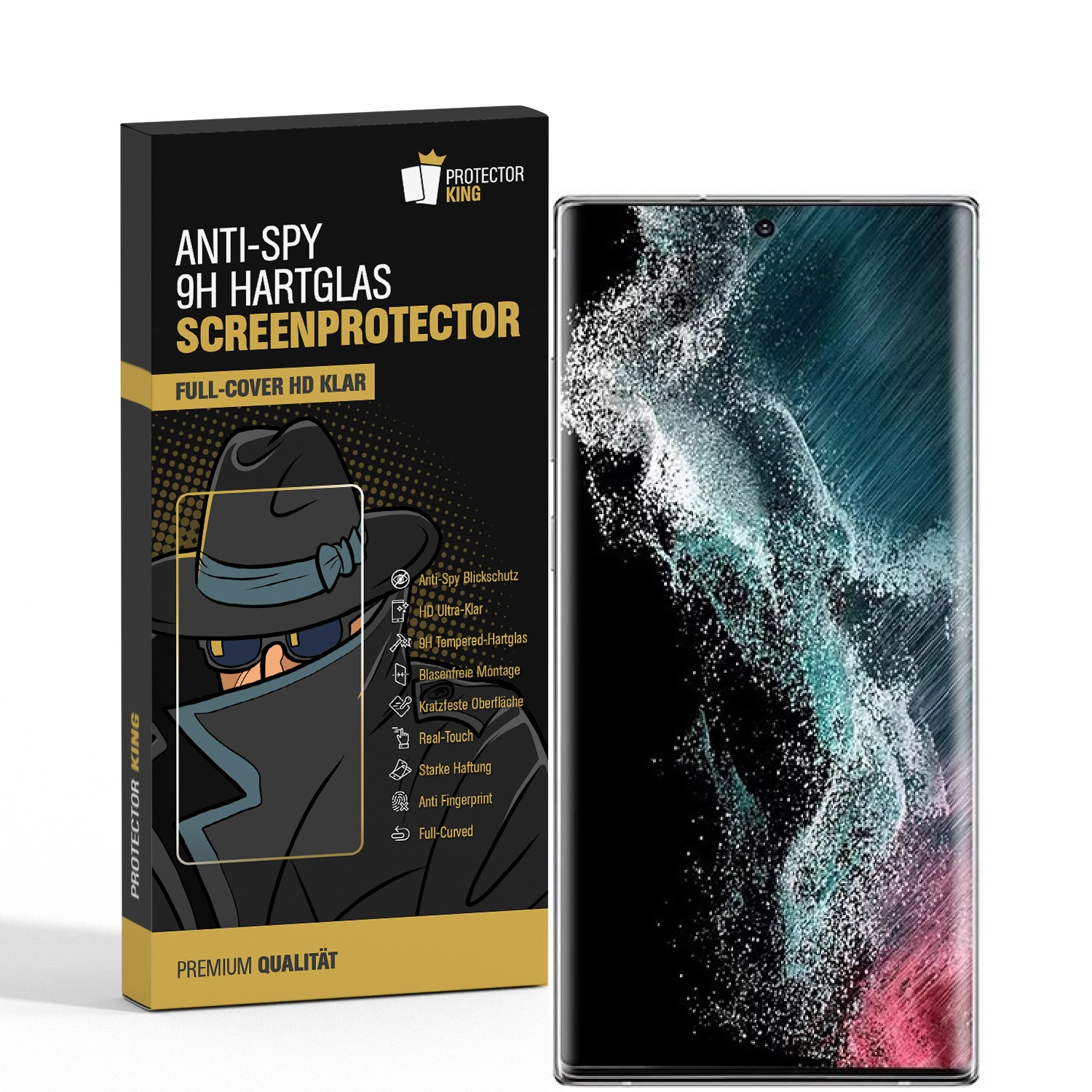 FULL S22 Schutzglas Displayschutzfolie(für Galaxy Privacy PROTECTORKING 9H ANTI-SPY CURVED Samsung Ultra) 1x