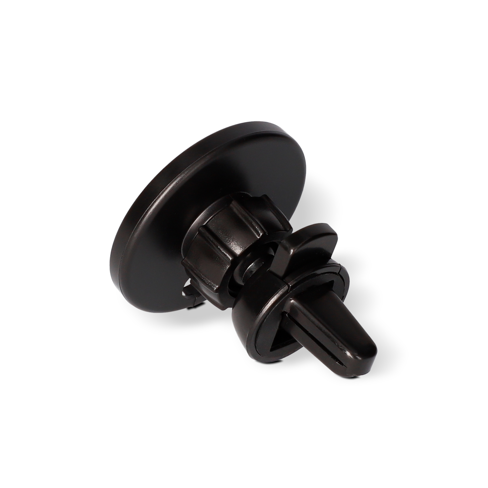 Un soporte negro para teléfono para la ventilación del coche.