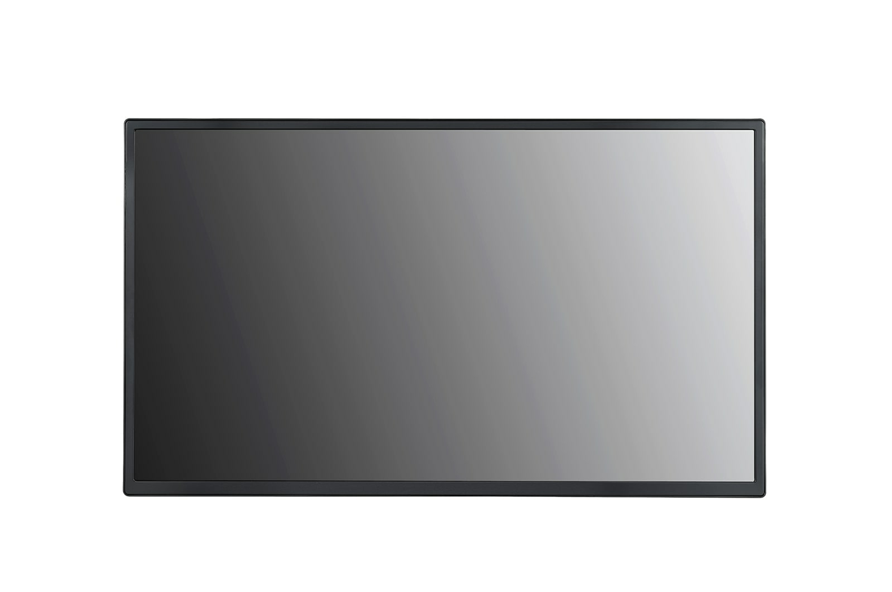Pantalla de monitor negra con degradado oscuro. La pantalla es rectangular, con marco negro fino.