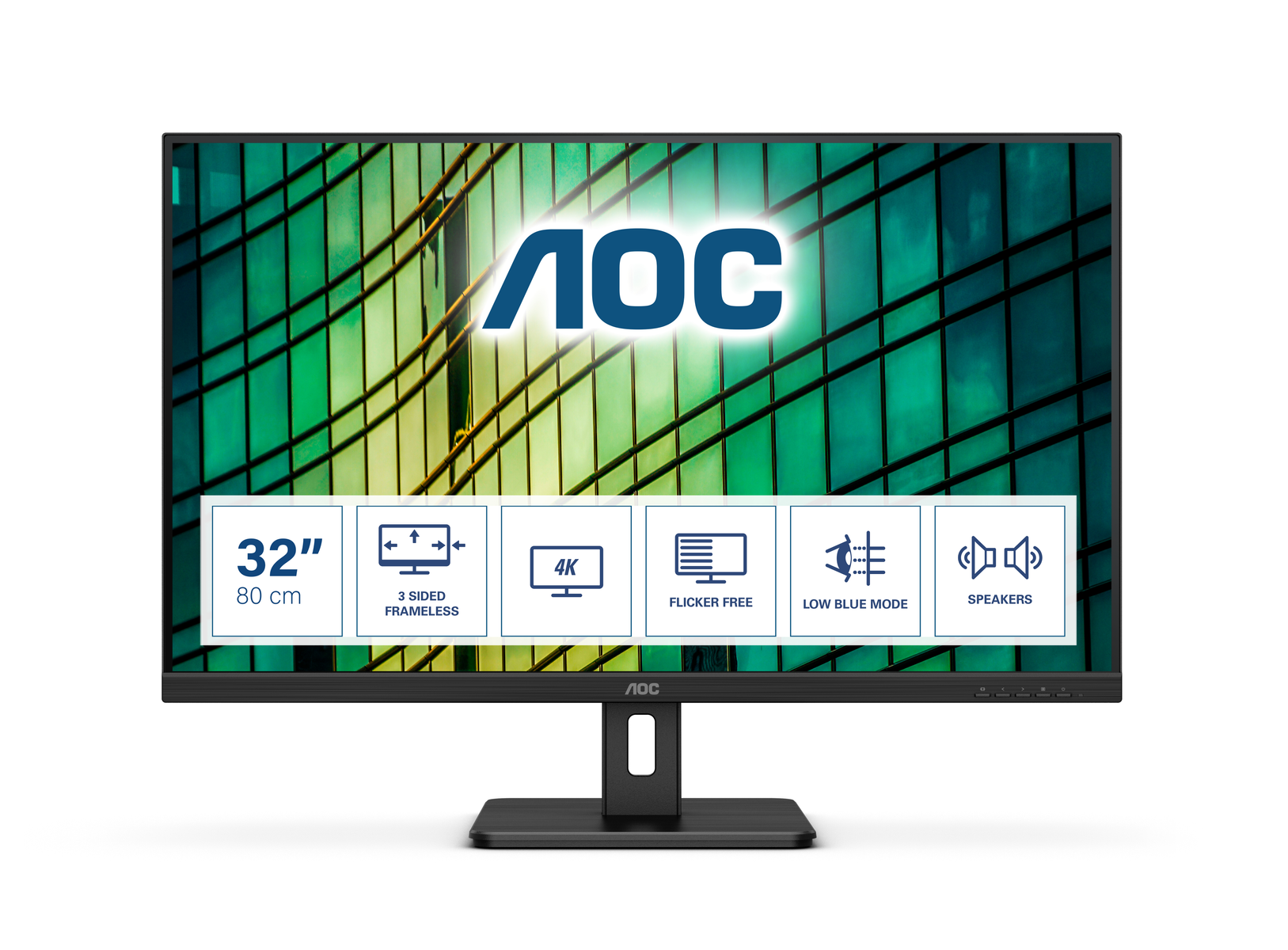 Aoc U32e2n Monitor office de 32 uhd 3840x2160 va 169 hdmi 2x2.0 1x1.2 350 cdm 60 hz 4ms flickerfree negro 31.5 4k 31.5´´ e2 80 3840 2160 21 4
