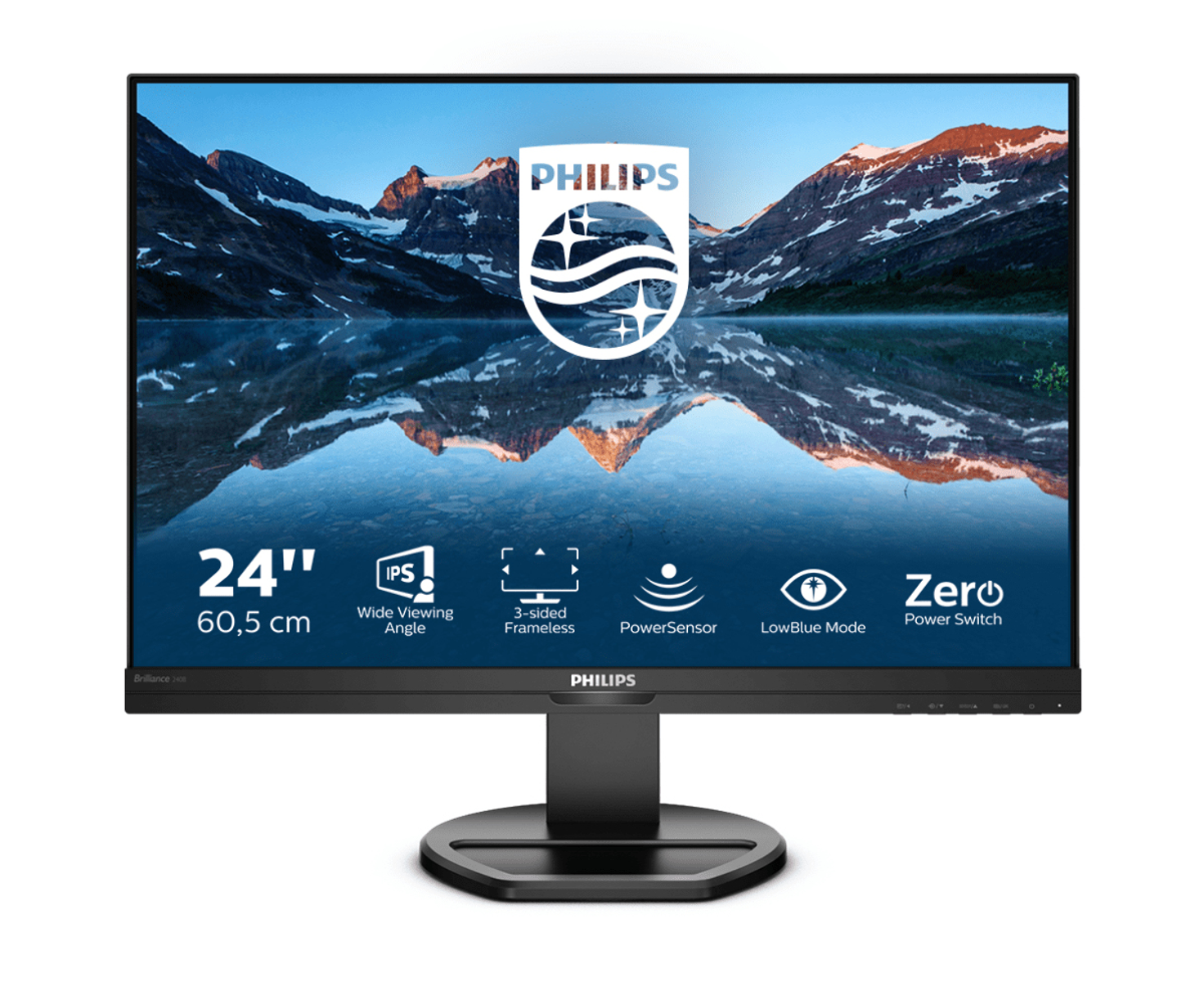 Monitor - 240B9/00 PHILIPS, 24 ", WUXGA, 4 ms, DVI|Displayport|HDMI|USB|VGA, Negro