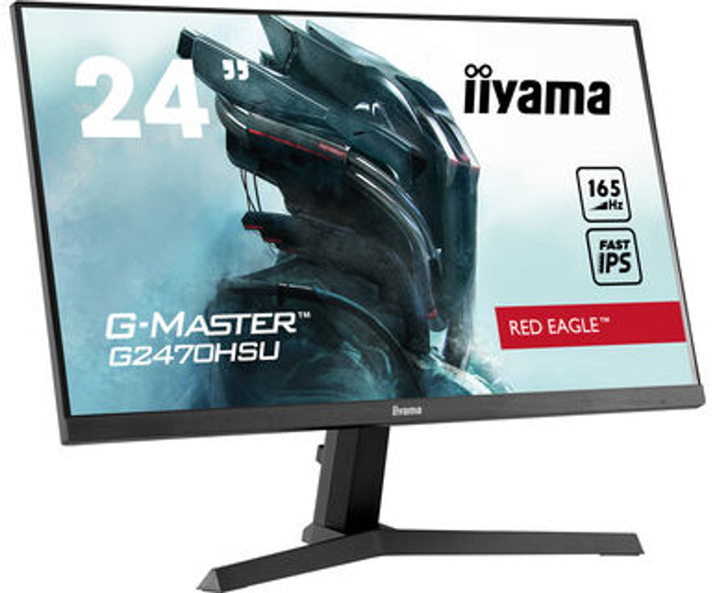 Ein Computermonitor mit stilisiertem Bild und Produktdetails.