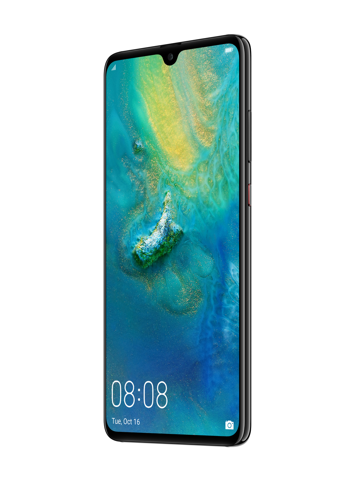 Ein Smartphone auf weißem Grund mit Benutzeroberfläche.