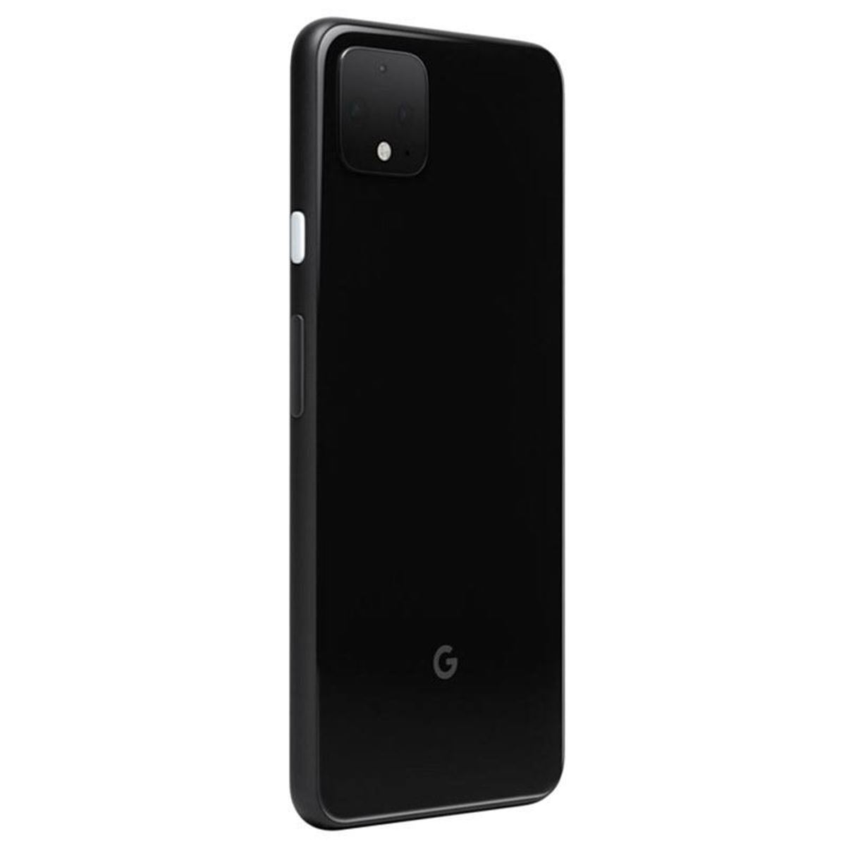 Czarny telefon Google Pixel, pokazujący tył z modułem aparatu i logo "G".