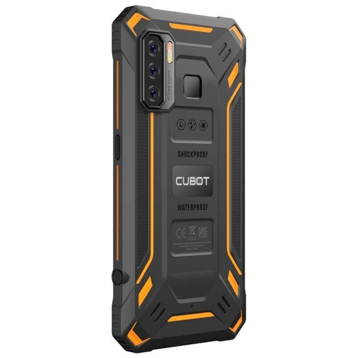 Czarno-pomarańczowy, wytrzymały smartfon.