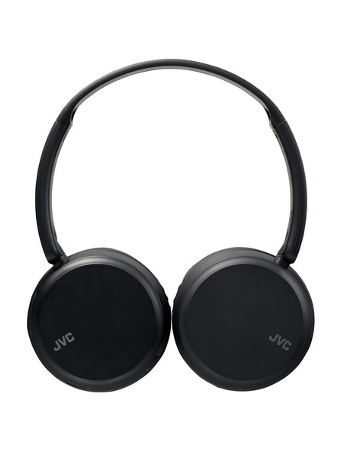 Schwarze Over-Ear-Kopfhörer mit dem JVC-Logo auf den Ohrmuscheln.