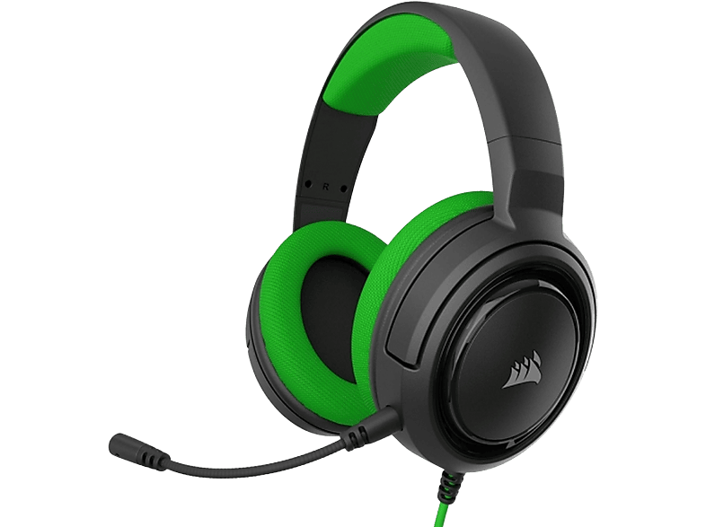 CORSAIR Headset GREEN, CA-9011197-EU HS35 HEADSET Gaming Over-ear STEREO Schwarz/Grün