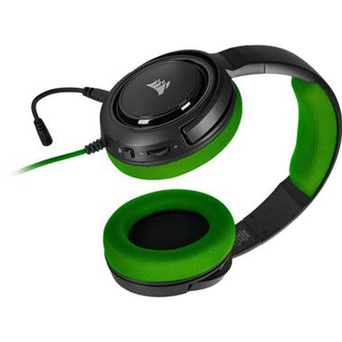 Headset CA-9011197-EU STEREO CORSAIR Gaming GREEN, HEADSET Over-ear Schwarz/Grün HS35