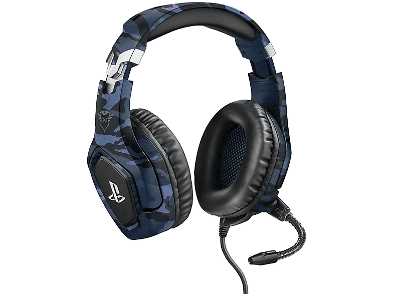 TRUST GXT 488 Forze-B - Offiziell Lizenziert für Playstation - PS4 und PS5 Headset mit Klappbarem Mikrofon, Over-ear Gaming Headset Blau