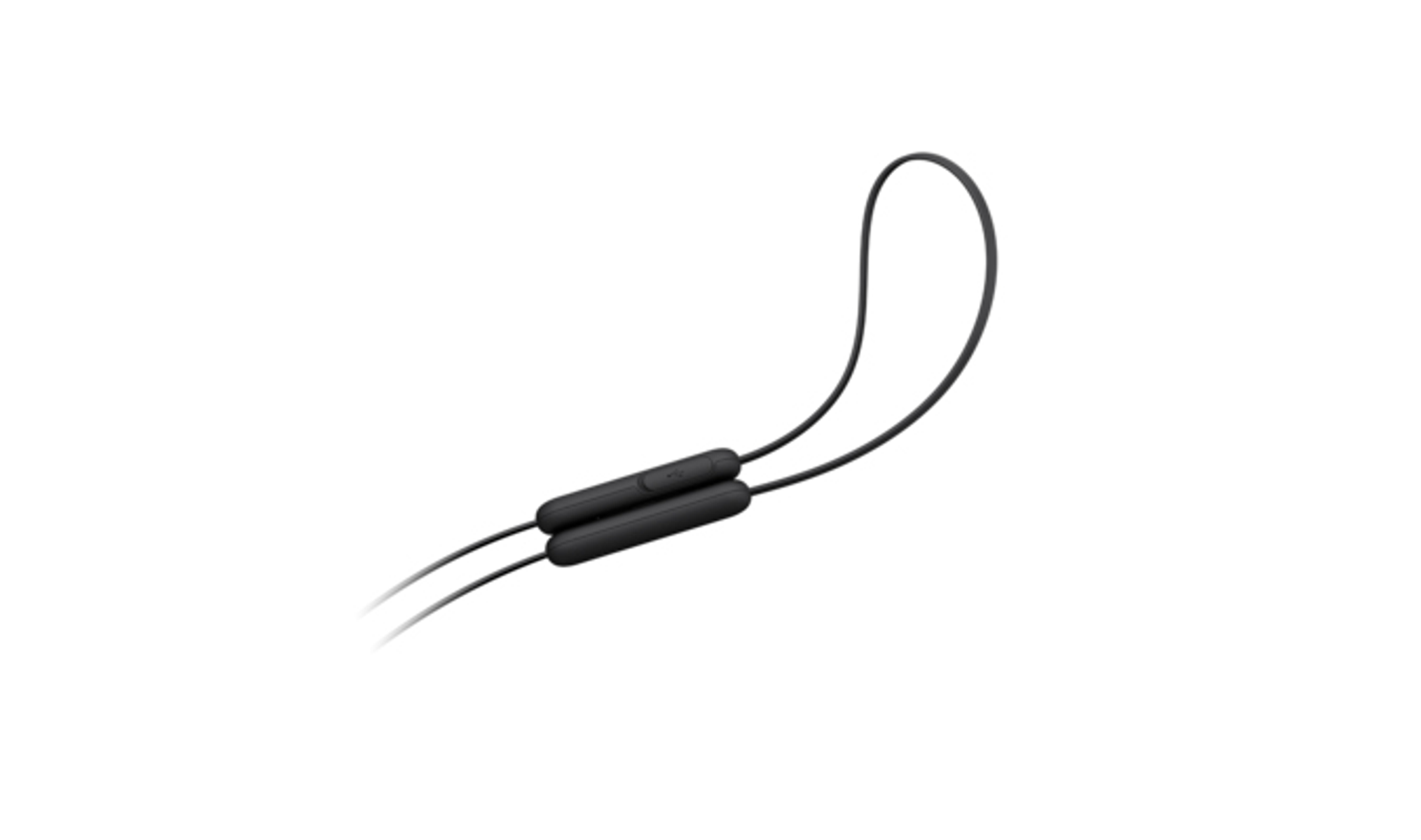 Czarne słuchawki Beats, połączone kablem. Kabel jest zakrzywiony.