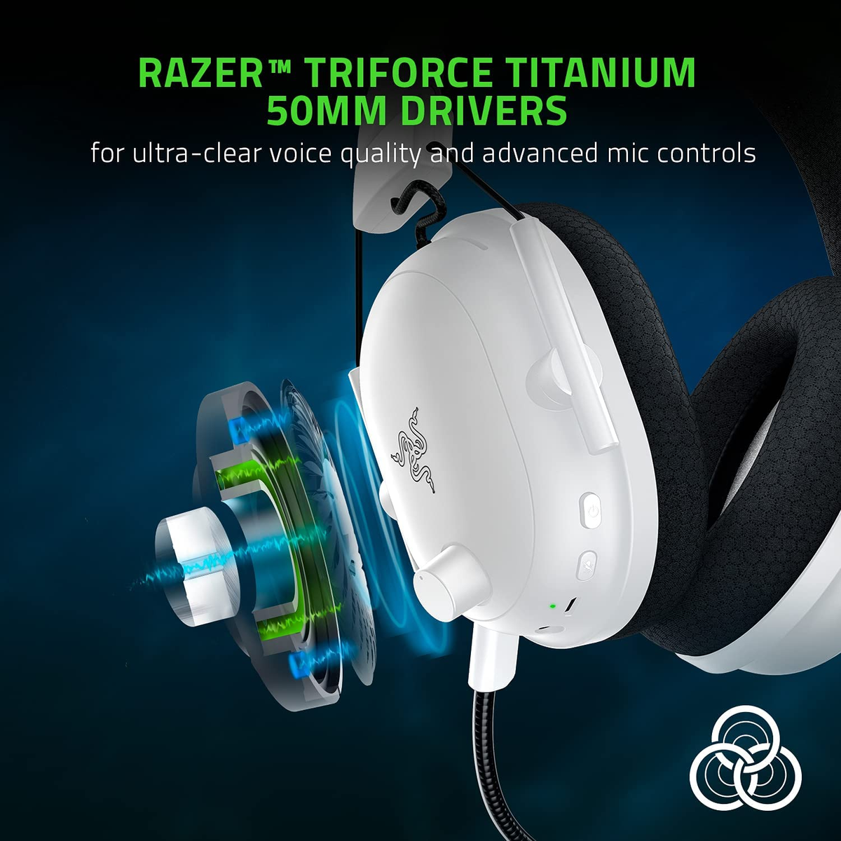 RAZER RZ04-03220300-R3M1 BLACKSHARK V2 PRO WHITE EDITION, Headset Over-ear Gaming Weiß