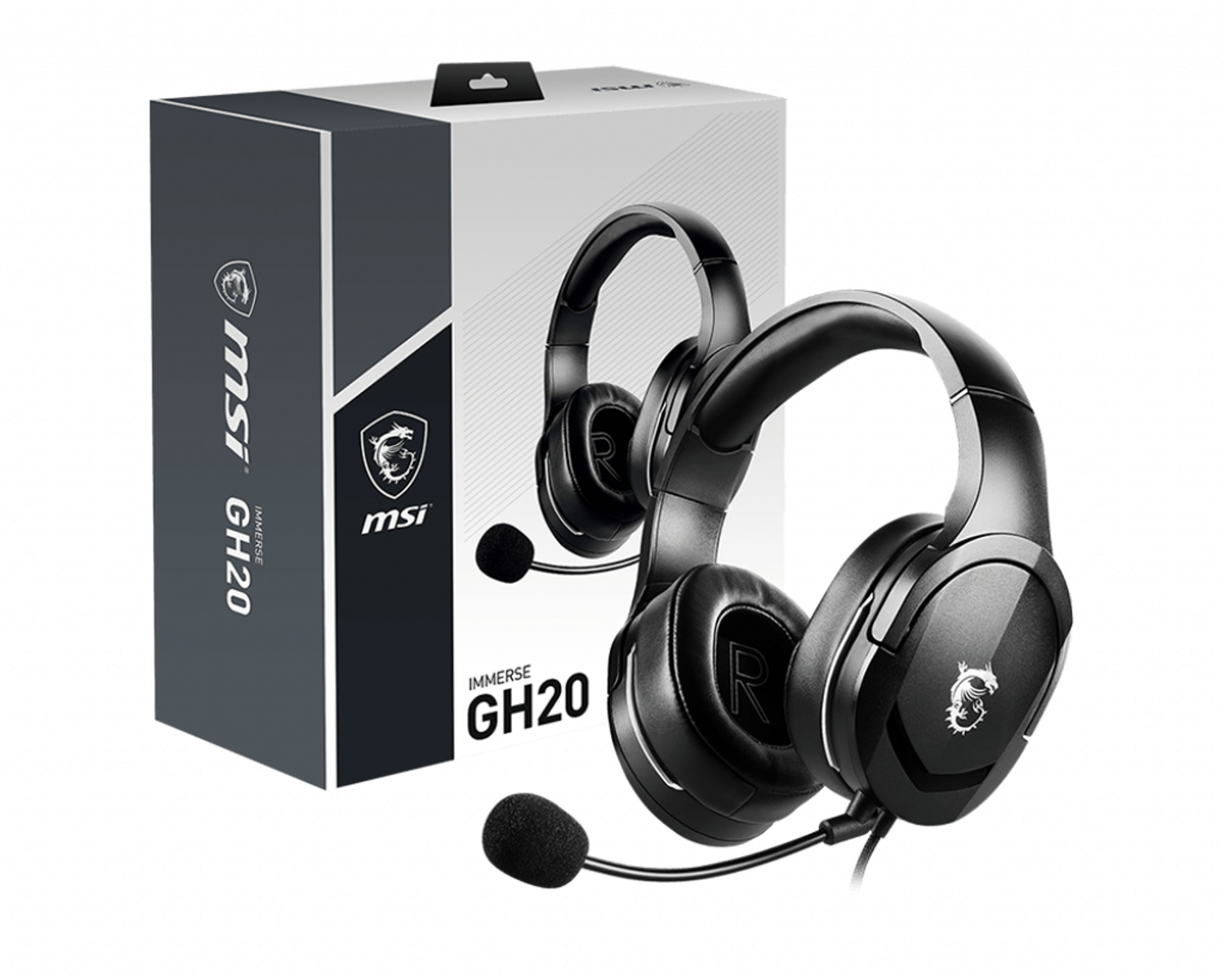 MSI S37-2101030-SV1 IMMERSE GH20, Schwarz Over-ear Headset Gaming