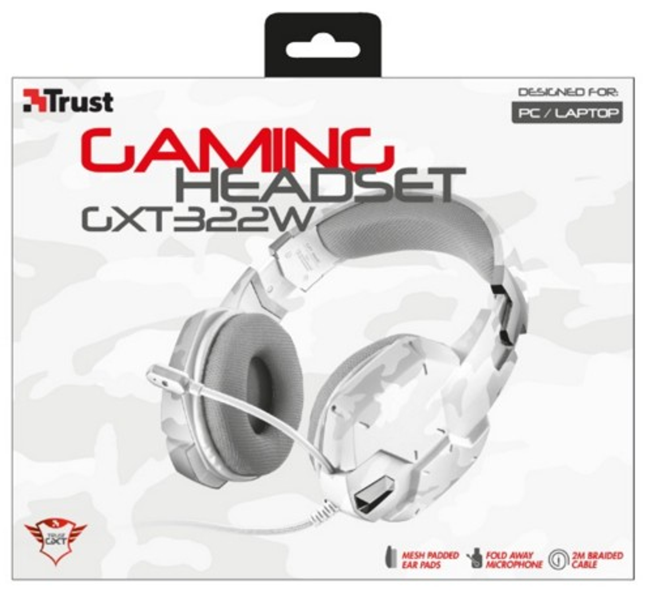 322W GXT 20864 GAMING Weiß/Camouflage CAMOUFLAGE, Gaming HEADSET TRUST Over-ear WHITE Headset
