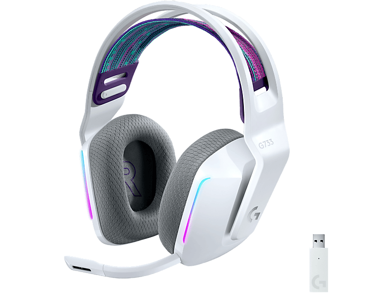 LOGITECH G 981-000883 G733 LIGHTSPEED WHITE, Over-ear Gaming Headset Weiß