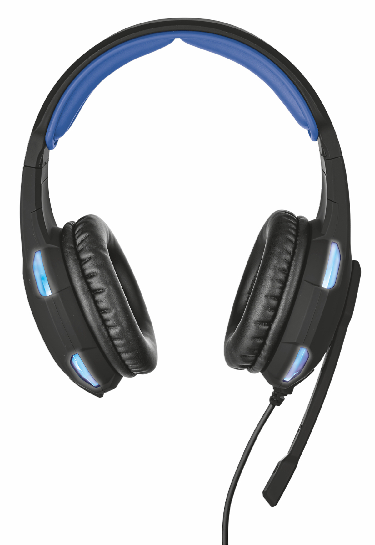 TRUST 22052 Gaming Over-ear 350 HEADSET, Schwarz/Blau 7.1 RADIUS ILLUMINATED Headset GXT