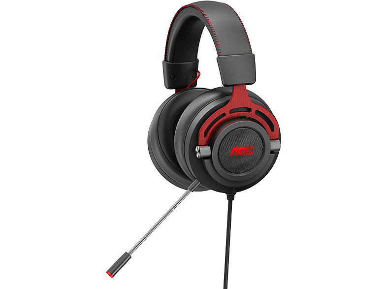 AOC GH300, Over-ear Schwarz/Rot Gaming-Headset