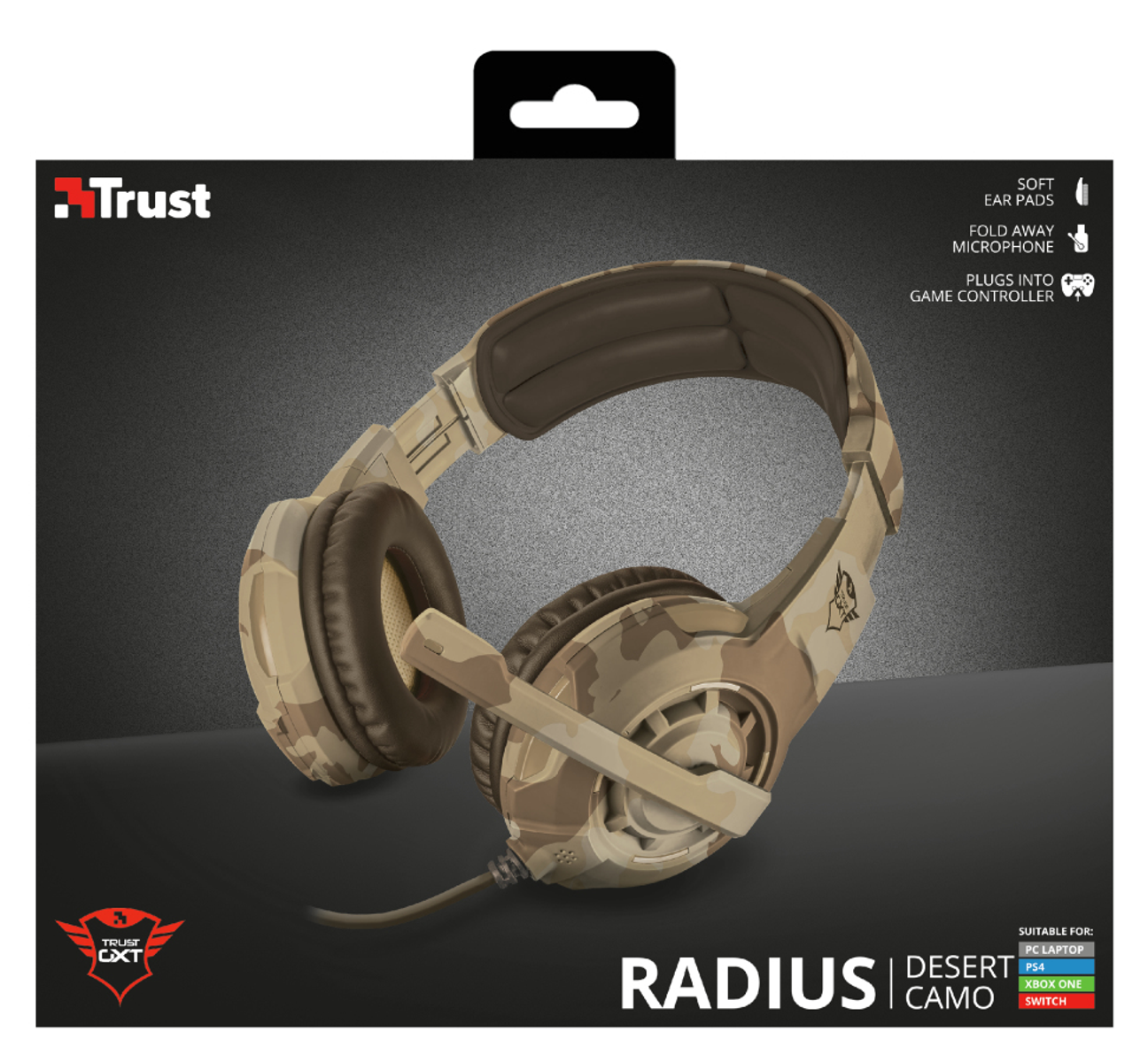 TRUST 22208 GXT 310D GAMING On-ear Gaming Camo DESERT, Headset Desert HEADSET CAMO