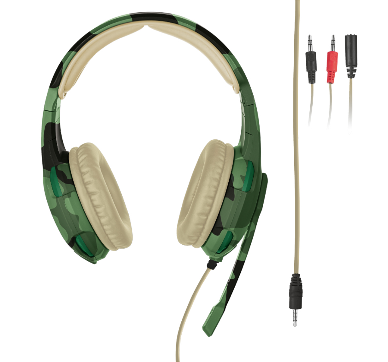 Grün GXT HEADSET GAMING CAMO, 310C Jungle Gaming Camo TRUST On-ear Headset 22207