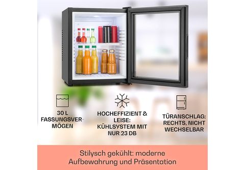 KLARSTEIN MKS-13 Mini-Kühlschrank (F, 47 cm hoch, Schwarz / Weiß