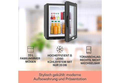KLARSTEIN MKS-12 Mini-Kühlschrank (E, 47 cm hoch, Schwarz / Weiß)