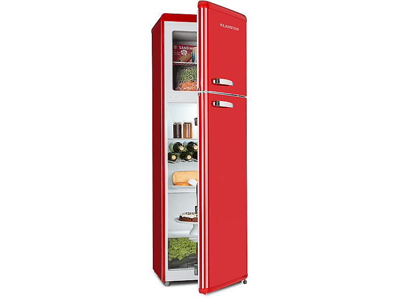 KLARSTEIN Audrey 250 Kühlschrank (E, 172 cm hoch, Rot)