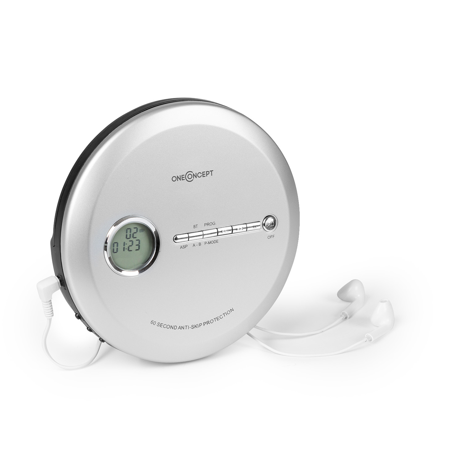 ONECONCEPT CDC Tragbarer 100MP3 Silber CD-Player