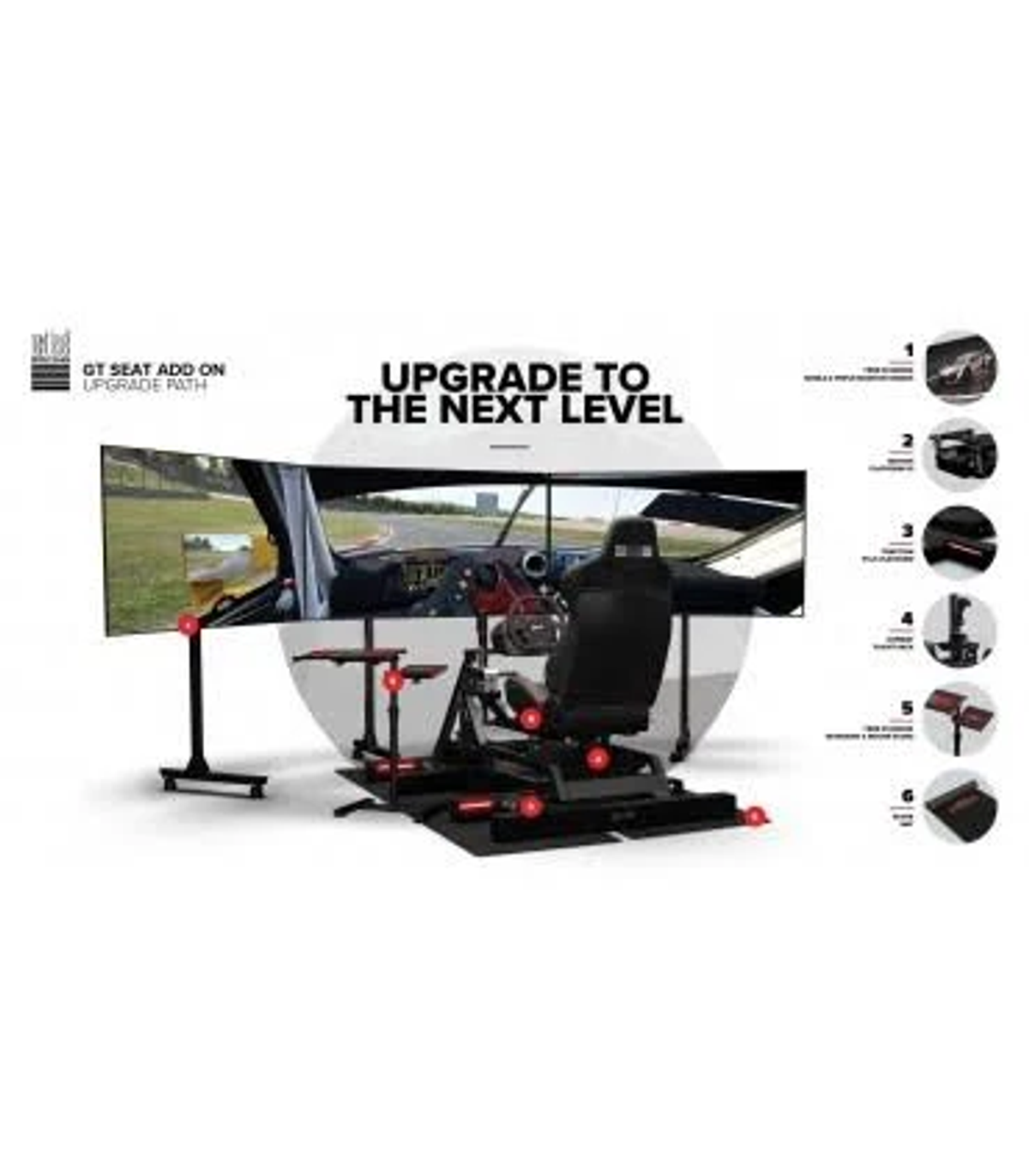 Silla gaming - NEXT LEVEL RACING GT Seat Add On, Negro