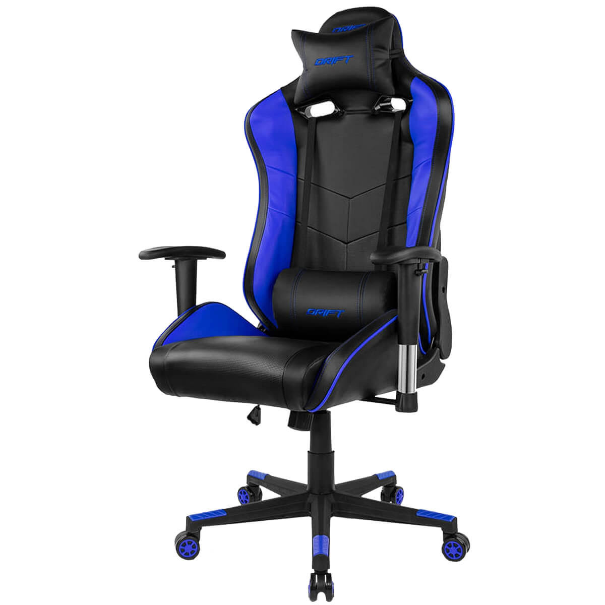 Silla gaming - SL01DF13 DRIFT GAMING, Reposabrazos2D (regulable en altura y anchura), 150 kg, Negro