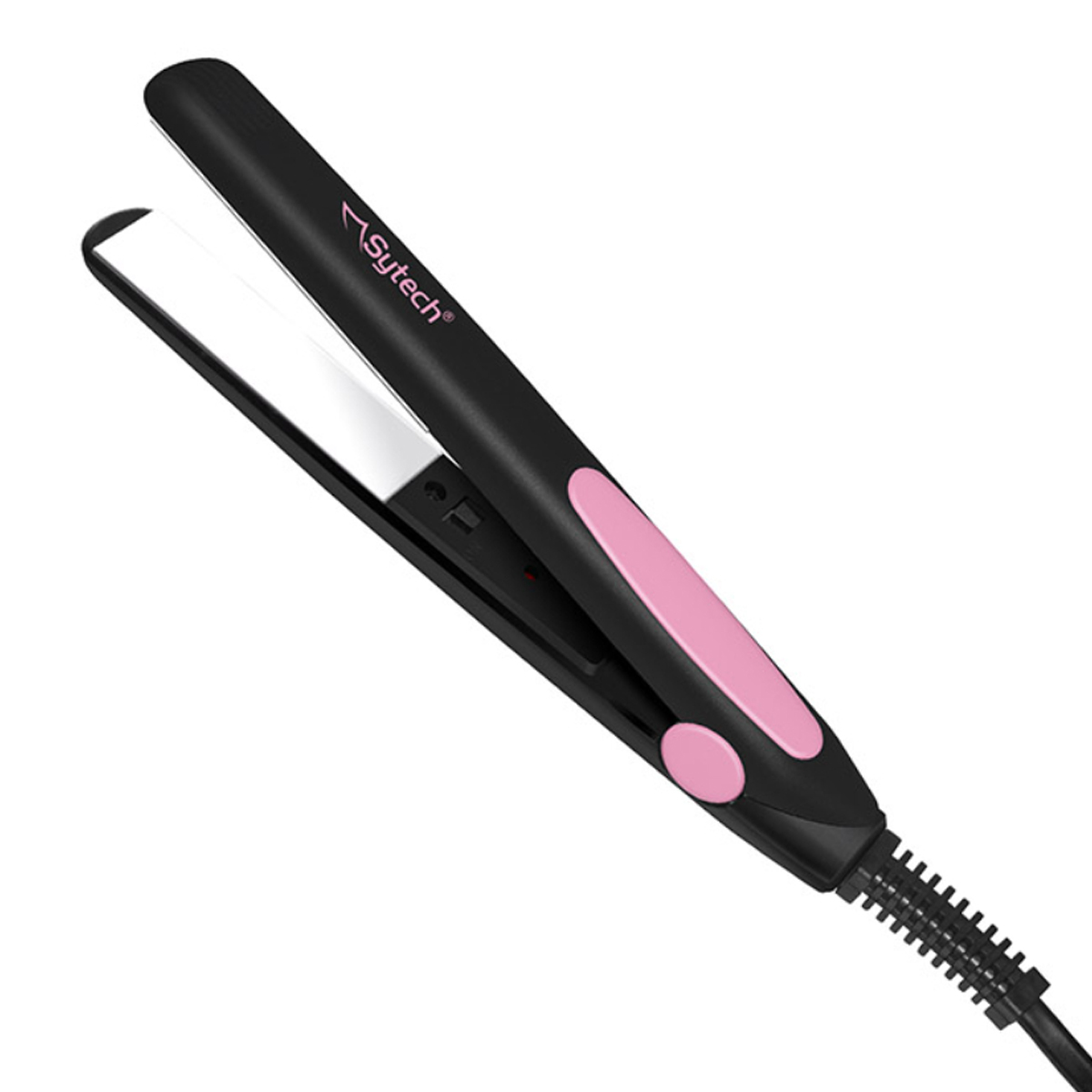 Plancha de pelo - SYPP5RO SYTECH, 25 W, 180 °C, Negro/Rosa