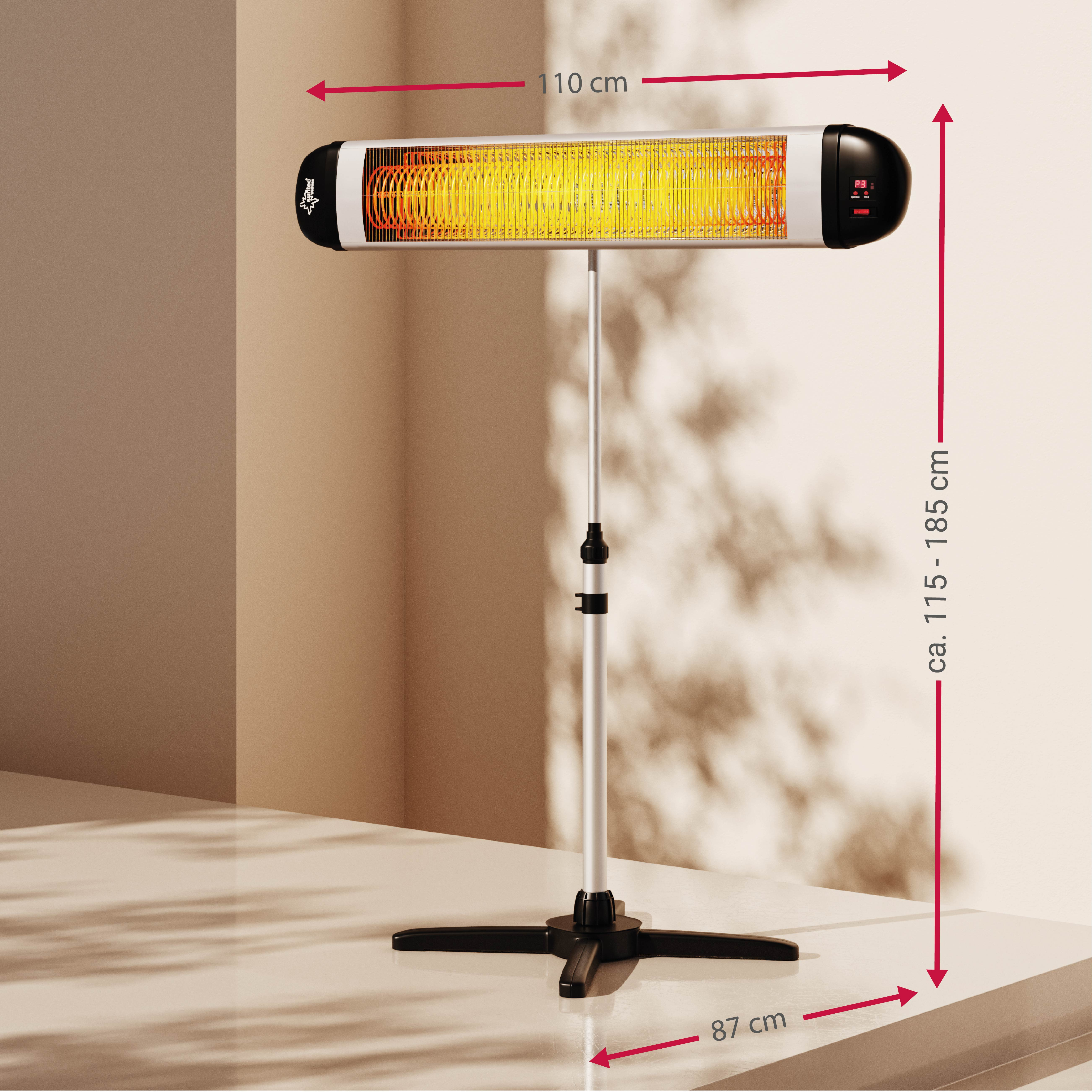 SUNTEC Heat Stand-Heizstrahler Elektrischer Watt) 3000 Outdoor Balkonheizer Wärmestrahler Ray Carbon (3000 Gartenheizung
