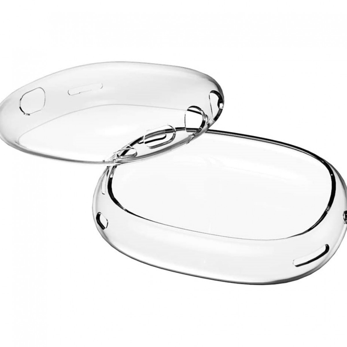 INF Schutzhülle Backcover, Transparent/Weiß Kopfhörer Max-Kopfhörern, 1 Paar, für AirPods Apple
