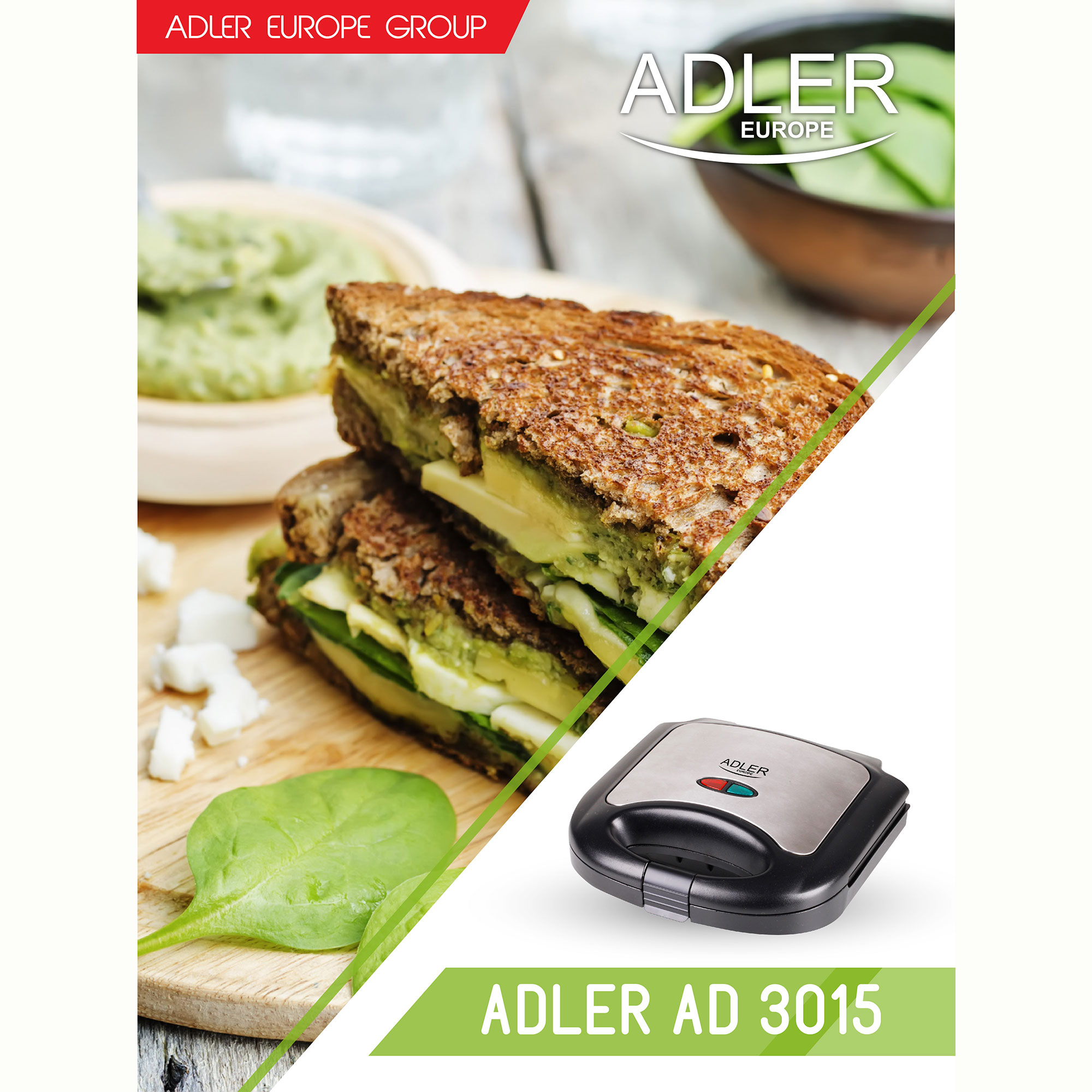 Sandwichmaker ADLER Schwarz 3015 AD